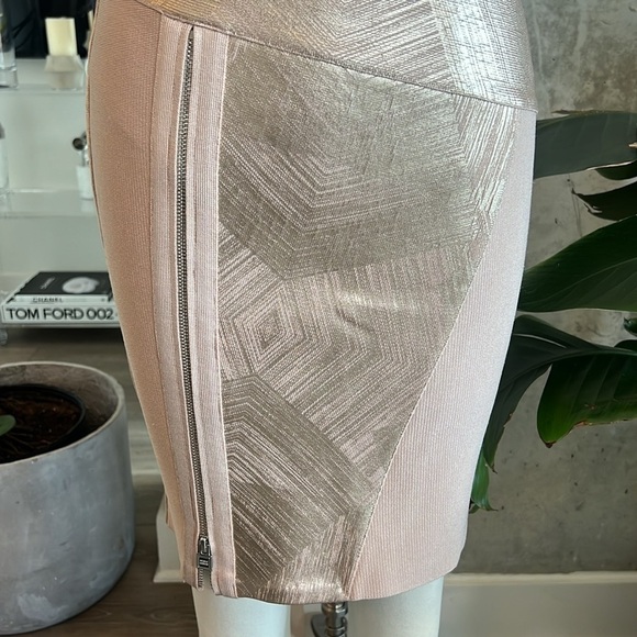 Herve Leger Strapless Dress Champagne - Picture 4 of 12